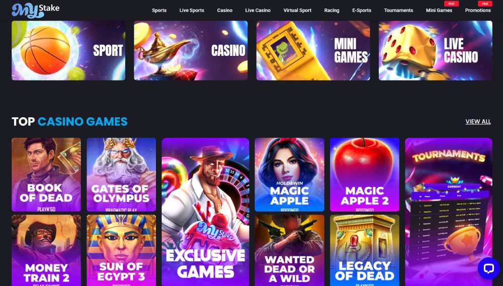 Mystake Casino Main Page